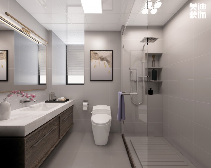 北城三角洲194平方米新中式風格案例效果圖--衛生間