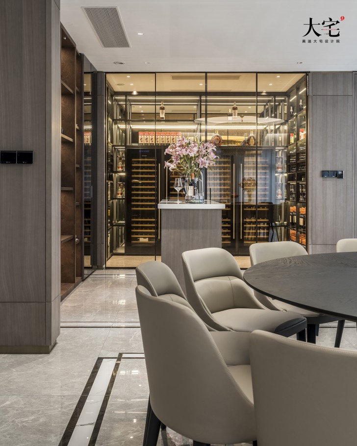 青竹湖曦園800平方米現(xiàn)代極簡(jiǎn)風(fēng)案例效果圖-餐廳