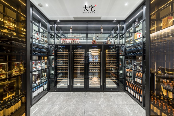 青竹湖曦園800平方米現(xiàn)代極簡(jiǎn)風(fēng)案例效果圖-酒窖