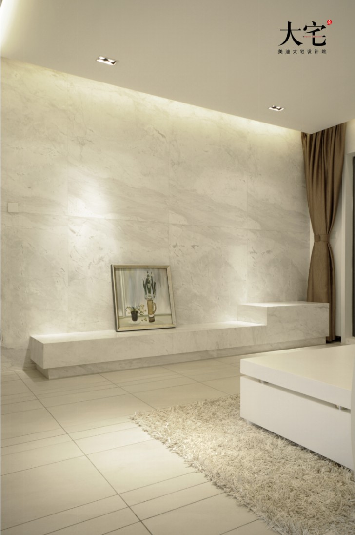 卓越蔚藍(lán)海岸145平方米現(xiàn)代極簡風(fēng)案例效果圖-客廳