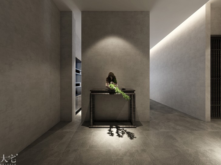 樹木嶺自然公寓120平方米新中式風格茶室案例效果圖-端景臺