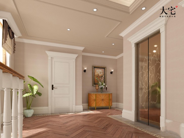 昆侖和府1300平方米美式風格案例效果圖-門廳