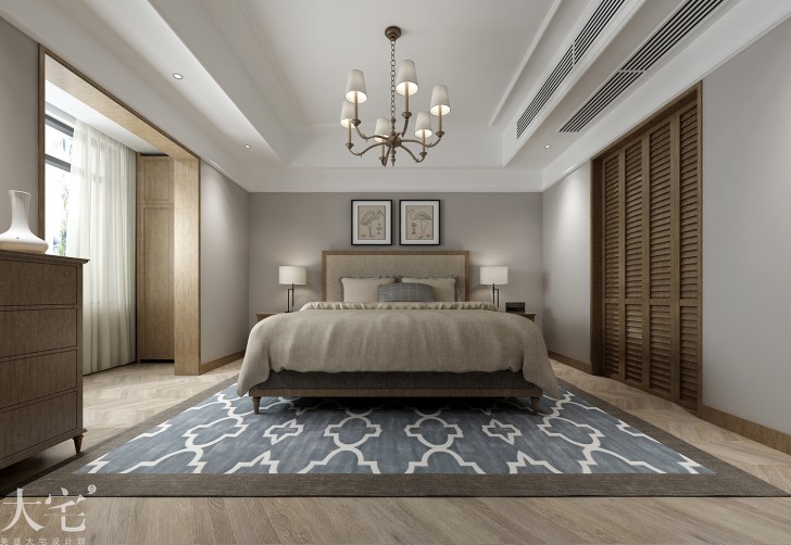 水印加州300平方米美式風格案例效果圖-臥室