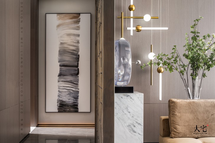 邯鄲保利185平方米現代輕奢風格樣板間案例效果圖-玄關