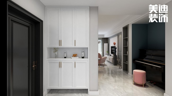 君合天璽99平方米北歐風格案例效果圖—玄關