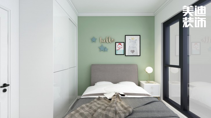 君合天璽99平方米北歐風格案例效果圖—臥室