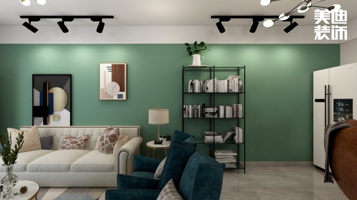 明發國際85㎡輕奢風格案例效果圖—客廳