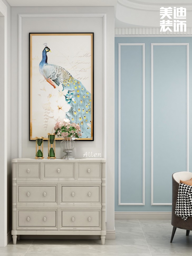 保利大都匯125㎡簡歐風格案例效果圖—餐廳