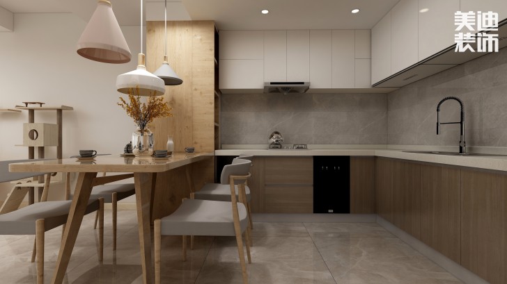 湘翰御舍88㎡日式風(fēng)格案例效果圖—廚房