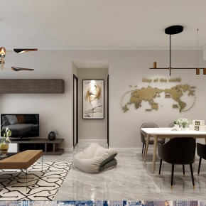 潤屋美院90㎡現代風格裝修 ...