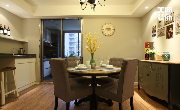 南國嘉苑140㎡簡美風格裝修實景效果圖—餐廳