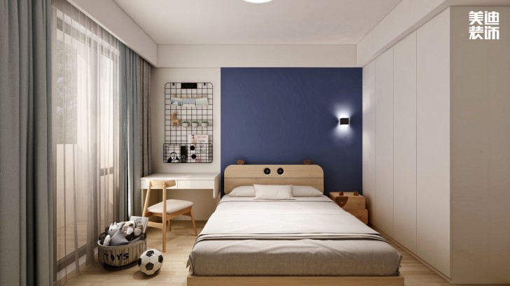 梅溪香山134㎡現(xiàn)代極簡風(fēng)格裝修案例效果圖—臥室