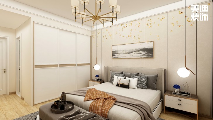 銀桂苑140㎡簡約風裝修案例效果圖—臥室