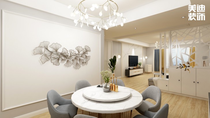 銀桂苑140㎡簡約風裝修案例效果圖—餐廳