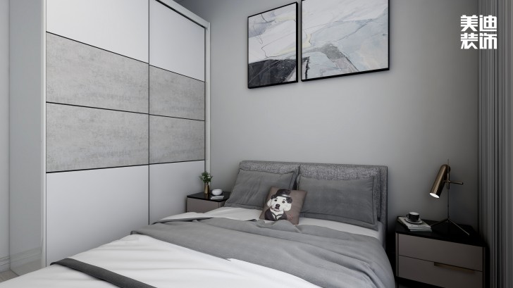 天麓尚層120㎡現代簡約風格案例效果圖—臥室