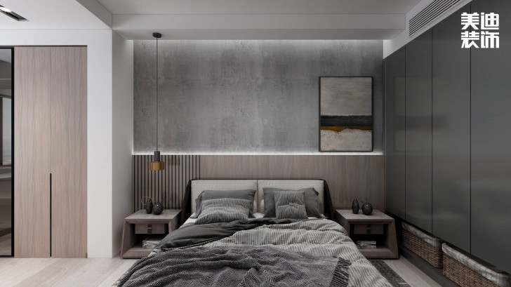 金鷹小區130㎡極簡風裝修案例效果圖-臥室