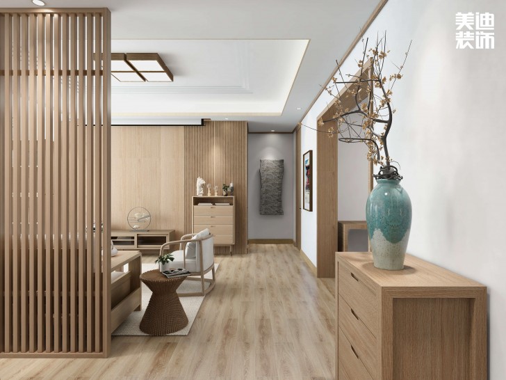 保利花園120㎡日式風裝修案例效果圖-過道