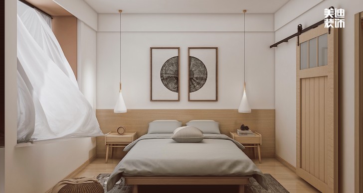 龍湖龍湖璟宸126㎡現(xiàn)代極簡(jiǎn)風(fēng)裝修案例效果圖-次臥