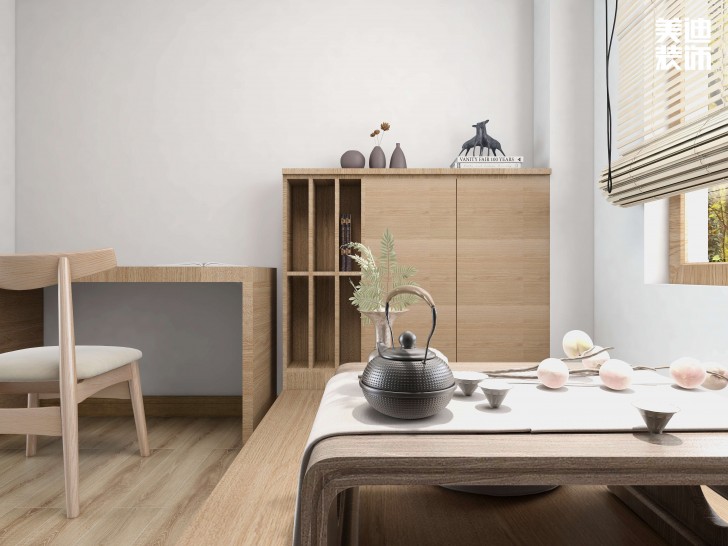 保利花園120㎡日式風裝修案例效果圖-書房